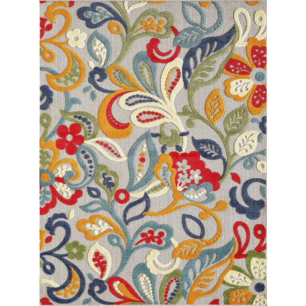 Domani Napa Floral Textured Indoor/ Outdoor Area Rug