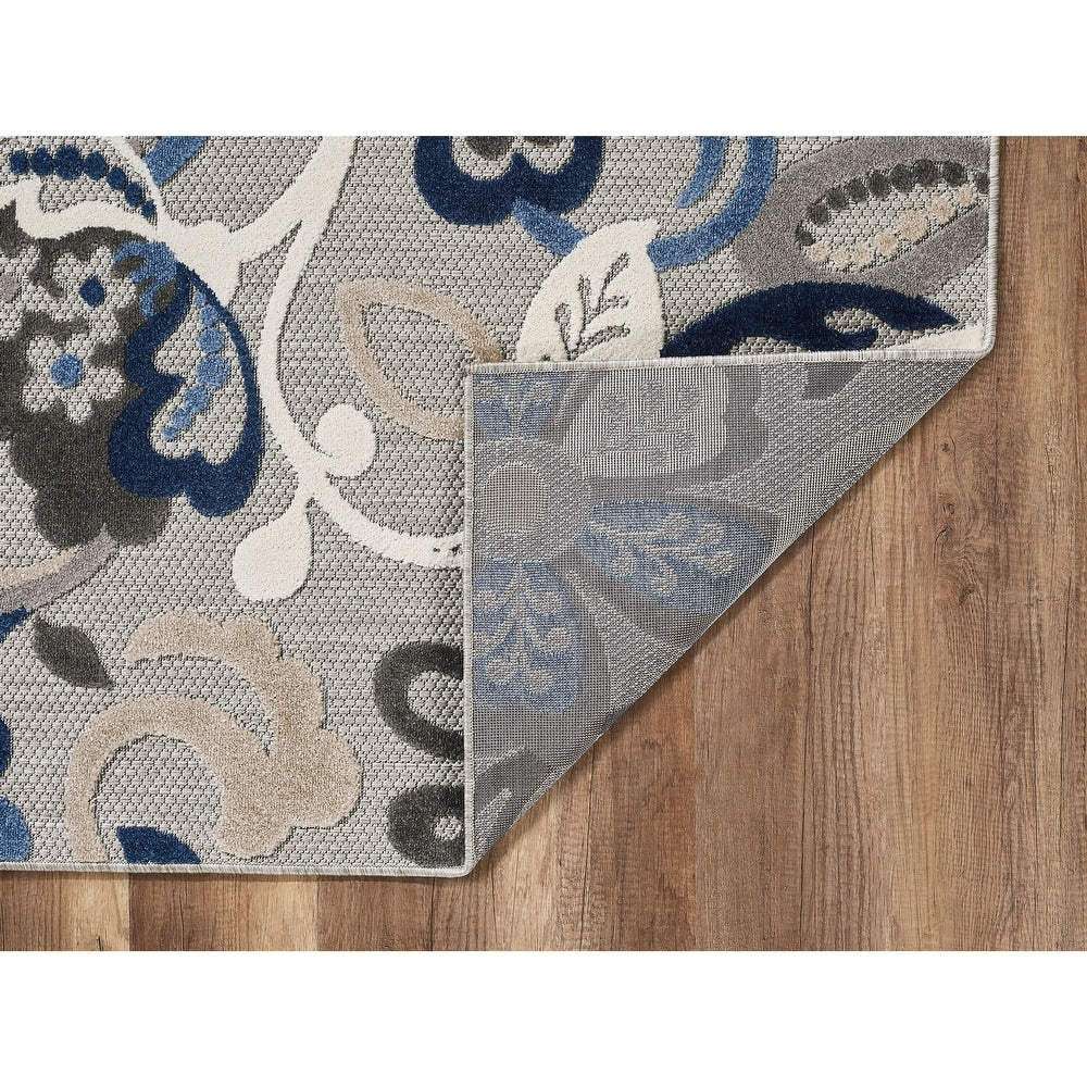 Domani Napa Floral Textured Indoor/ Outdoor Area Rug