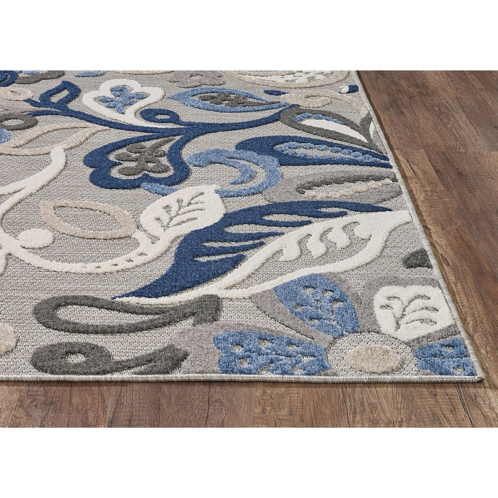 Domani Napa Floral Textured Indoor/ Outdoor Area Rug