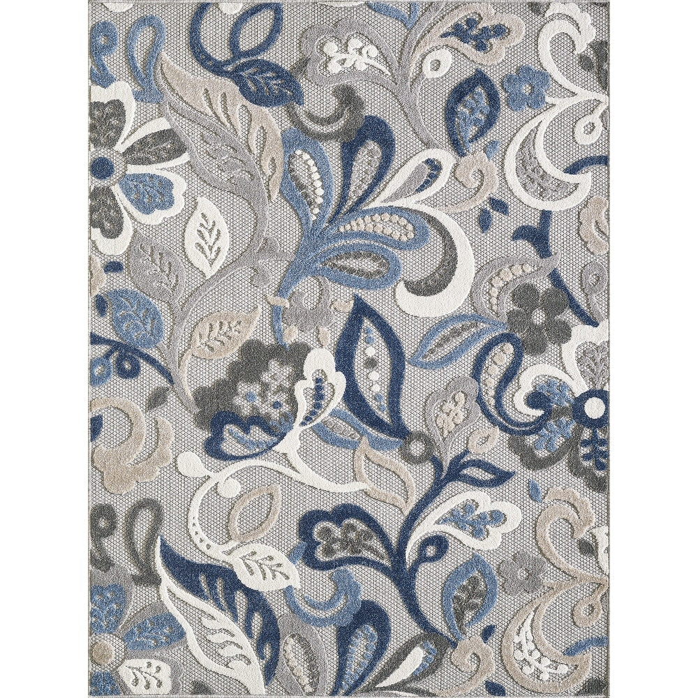 Domani Napa Floral Textured Indoor/ Outdoor Area Rug