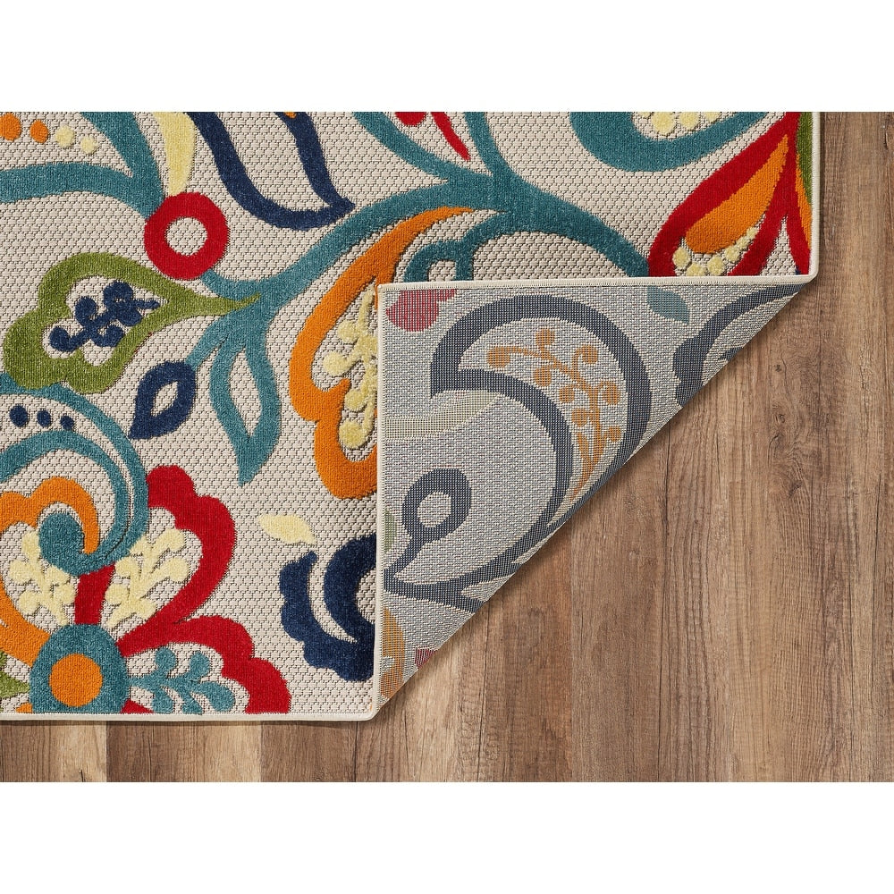 Domani Napa Floral Textured Indoor/ Outdoor Area Rug