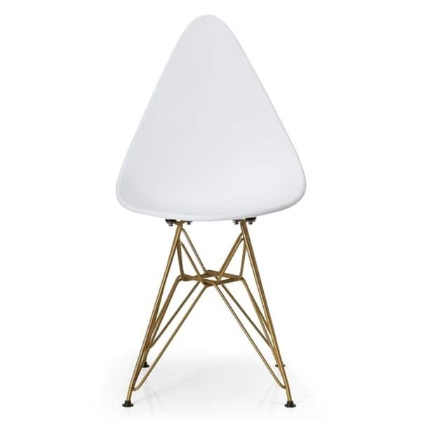 Drop Chair with Solid back seat and Gold Legs.