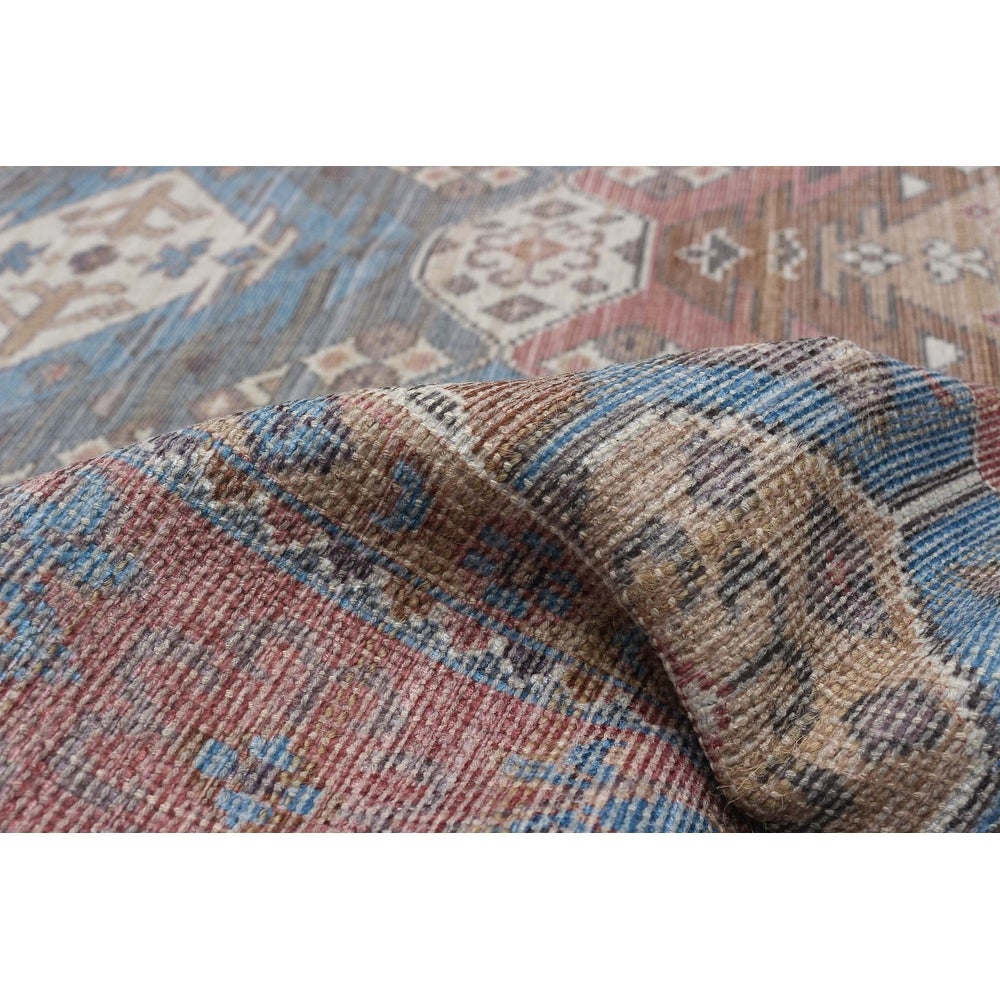 Red Machine Washable Bohemian & Eclectic Soft Rug