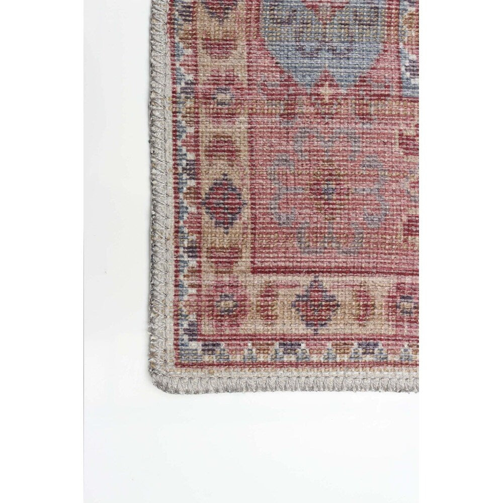 Red Machine Washable Bohemian & Eclectic Soft Rug