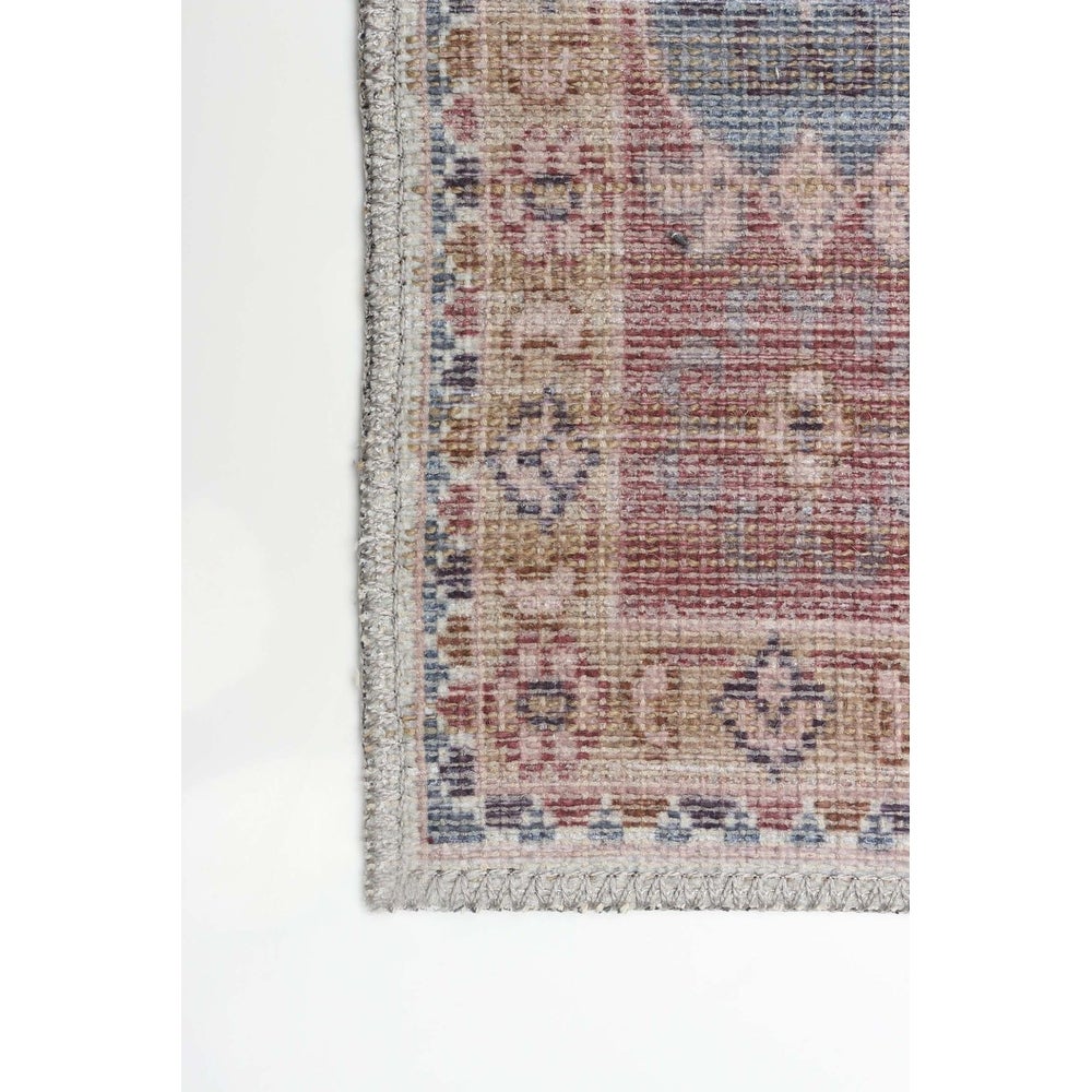 Red Machine Washable Bohemian & Eclectic Soft Rug