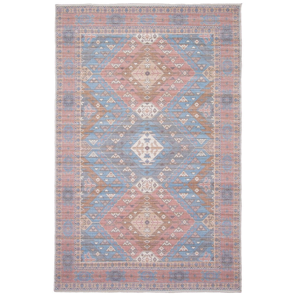 Red Machine Washable Bohemian & Eclectic Soft Rug