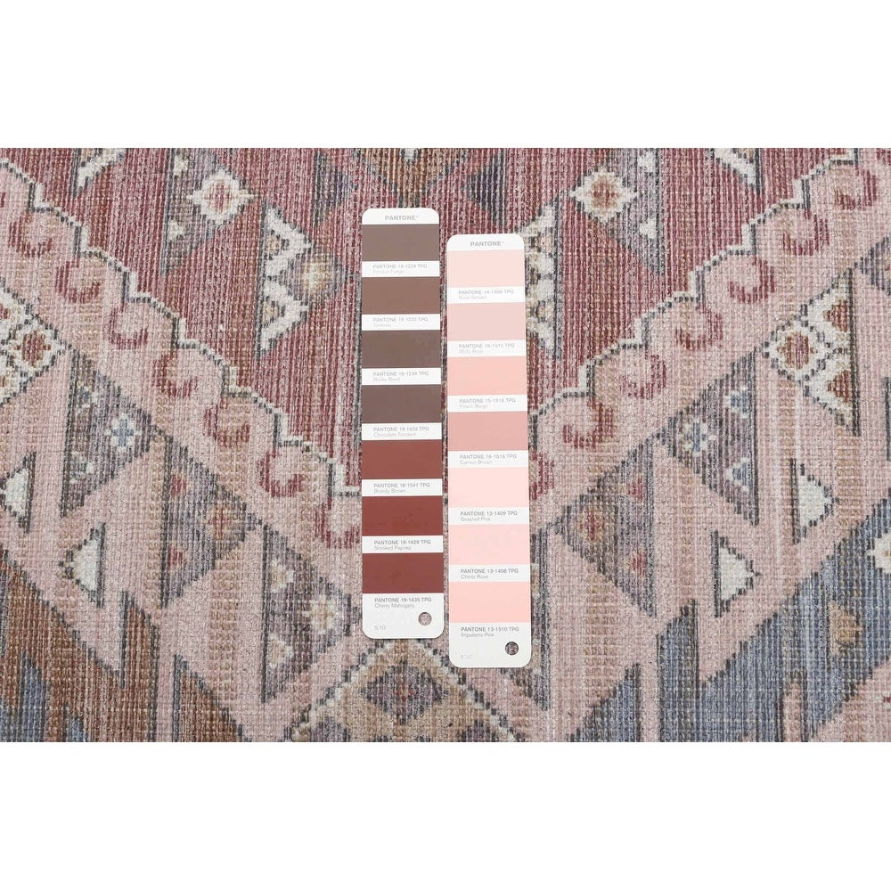 Red Machine Washable Bohemian & Eclectic Soft Rug