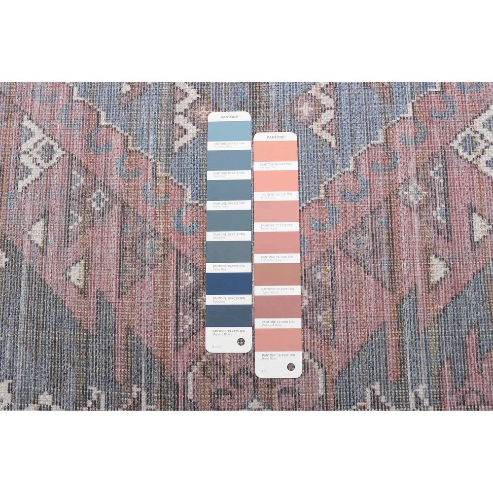 Red Machine Washable Bohemian & Eclectic Soft Rug