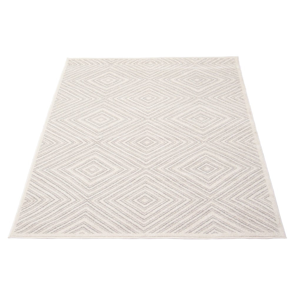 Ivory Geometric Casual Soft Rug