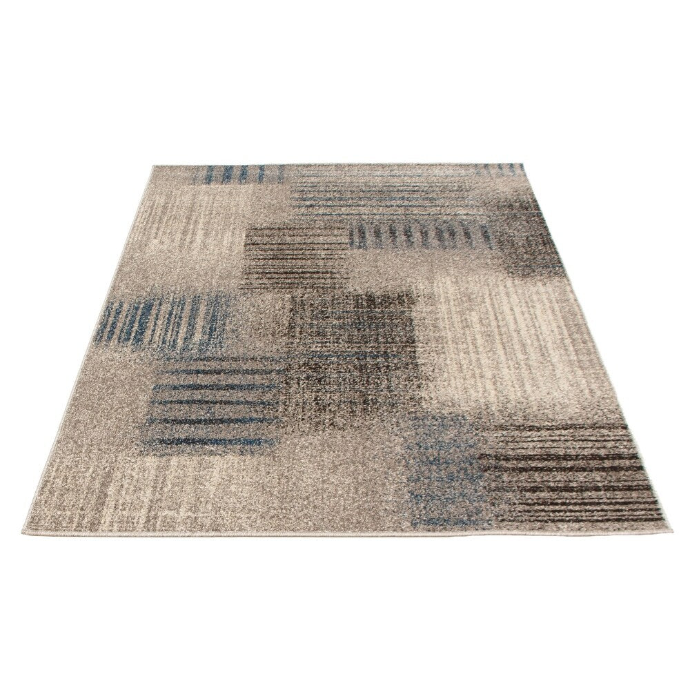 Grey Blue Casual Soft Rug