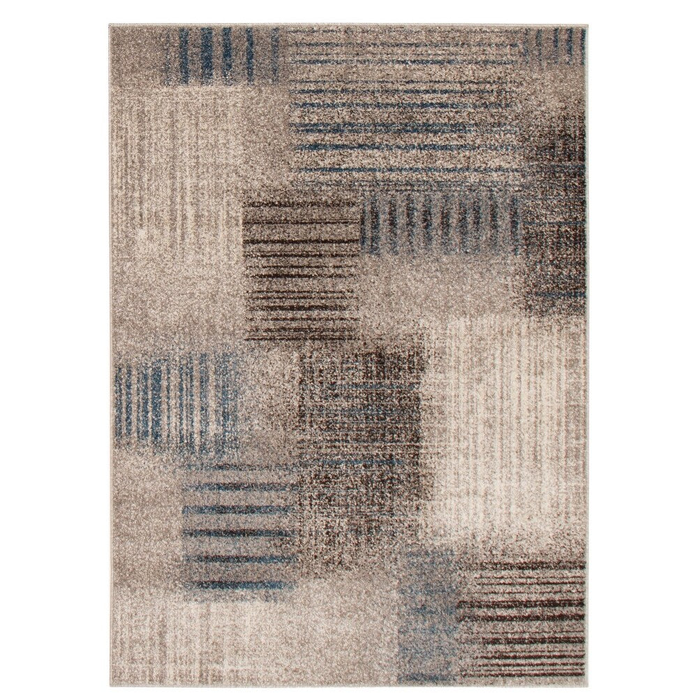 Grey Blue Casual Soft Rug