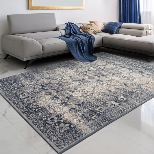 Dark Grey Ivory Clara Casual Soft Rug