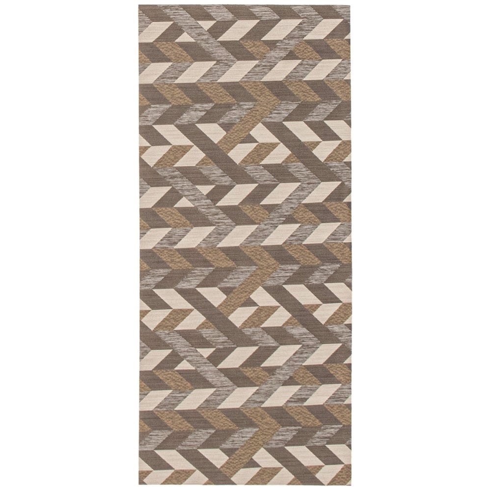 Dark Brown Bellisima Zig Zag Casual Soft Rug