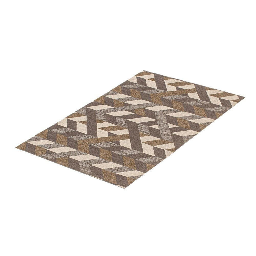 Dark Brown Bellisima Zig Zag Casual Soft Rug