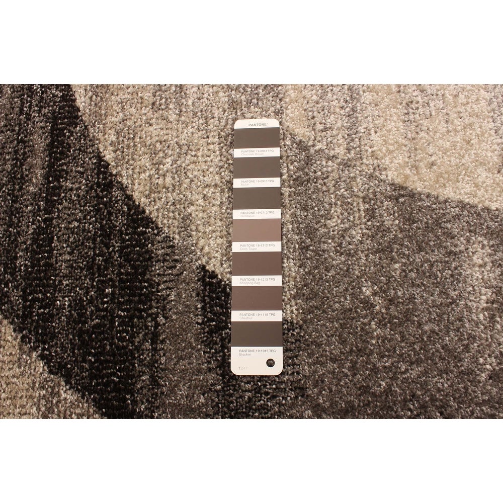 Abstract Ivory Brown Casual Soft Rug