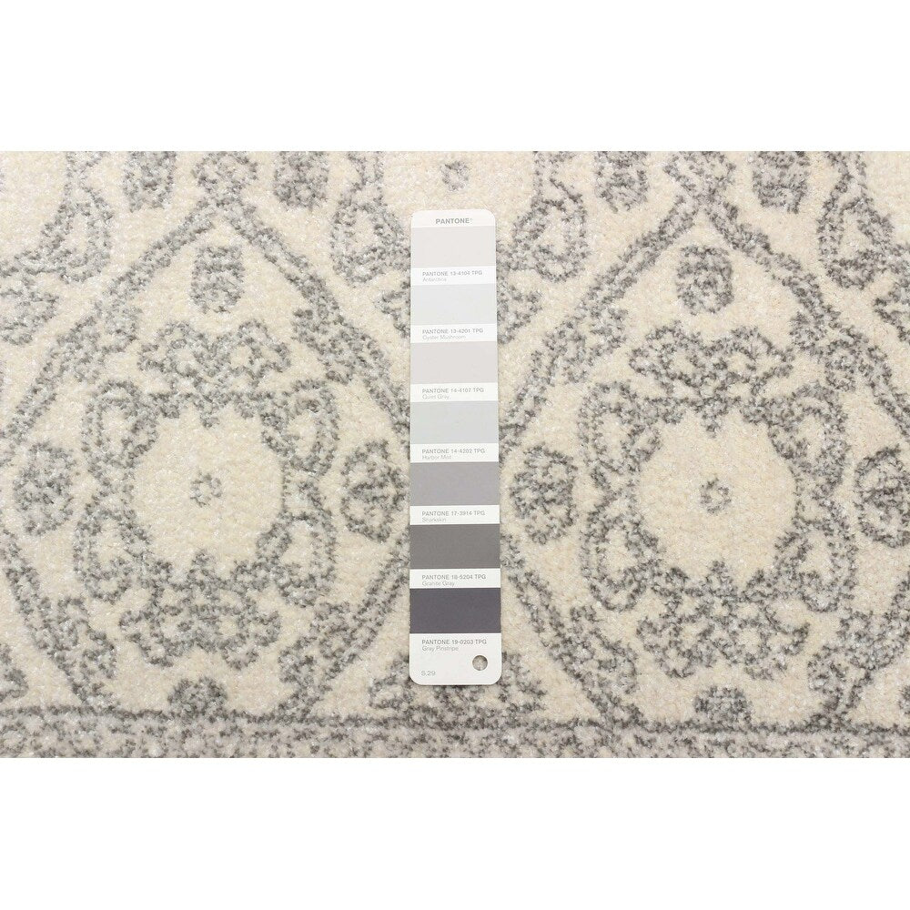 Alexandra Grey Ivory Transitional Soft Rug