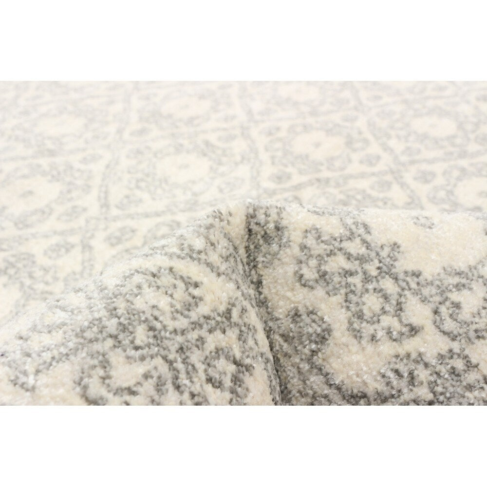 Alexandra Grey Ivory Transitional Soft Rug