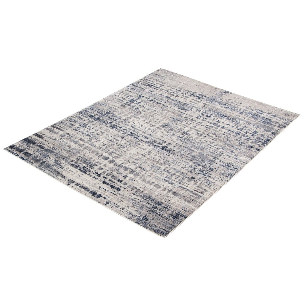 Grey Light Blue Evra Casual Soft Rug