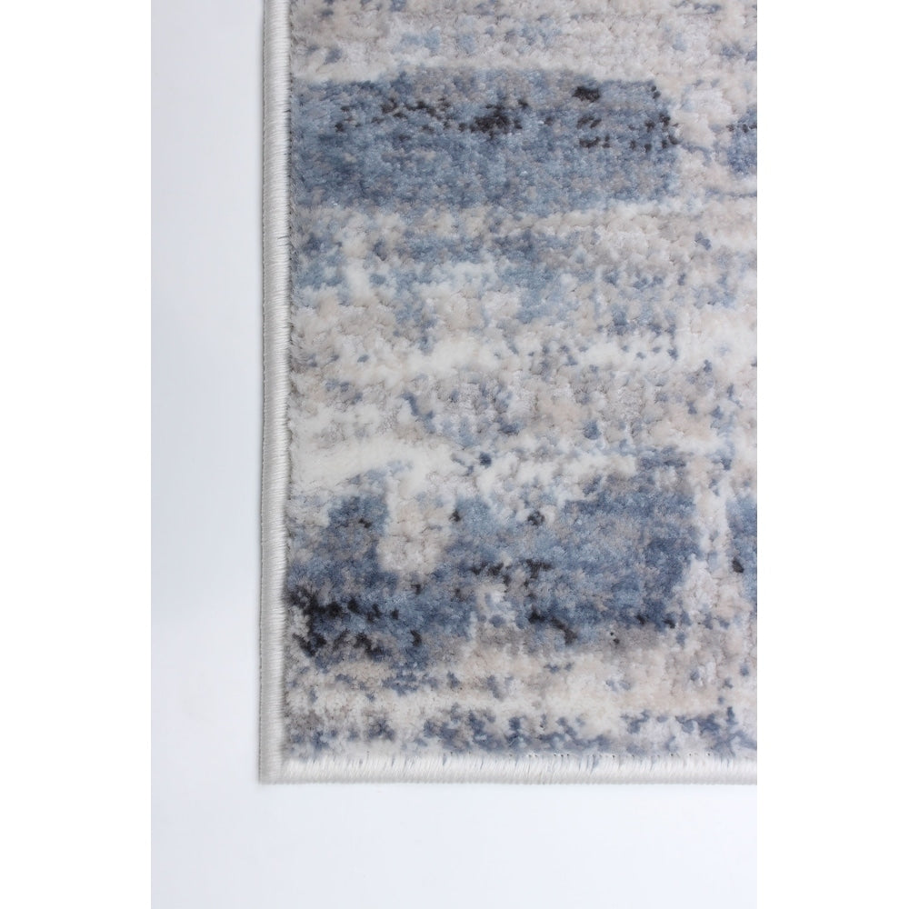 Grey Light Blue Evra Casual Soft Rug