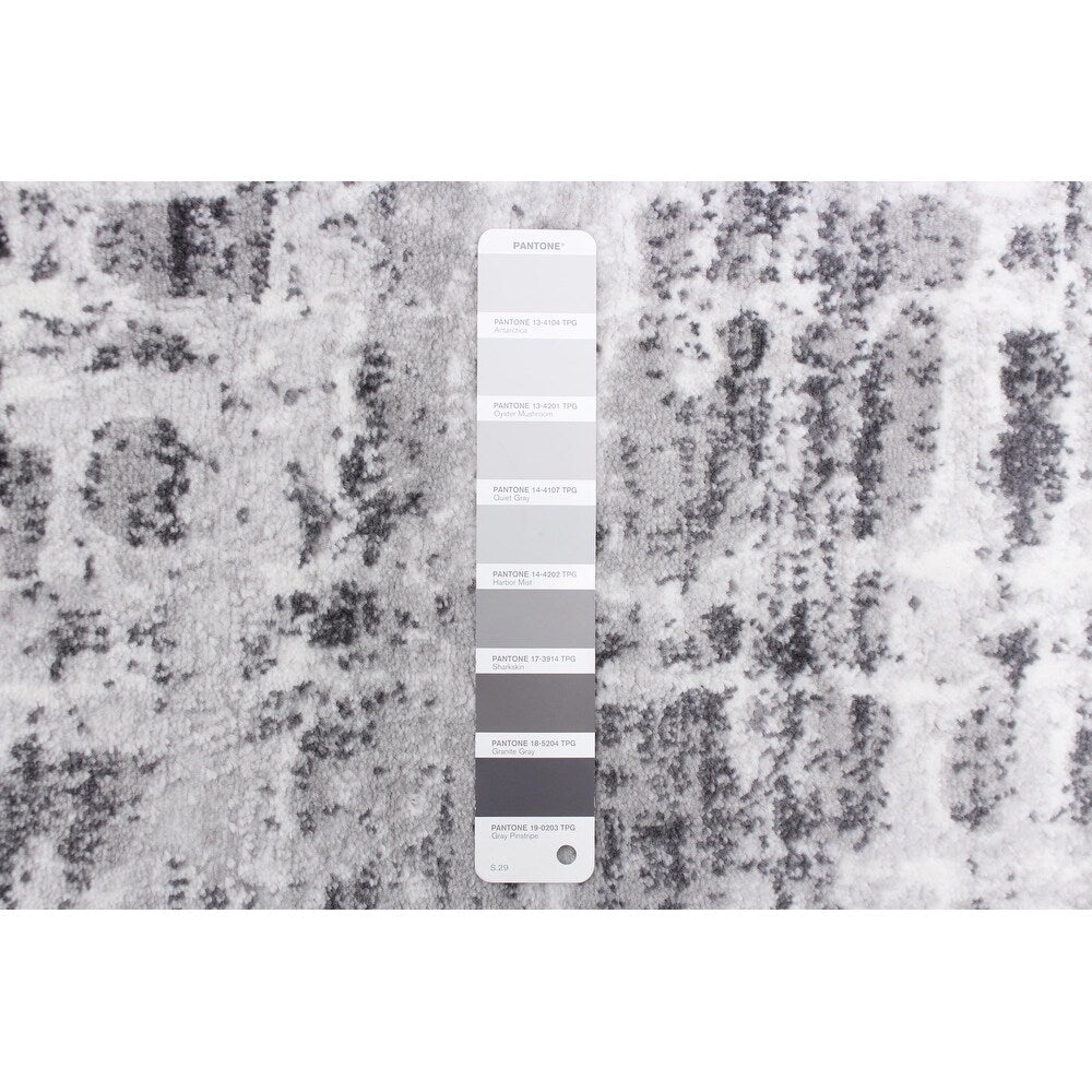 Grey Light Blue Evra Casual Soft Rug