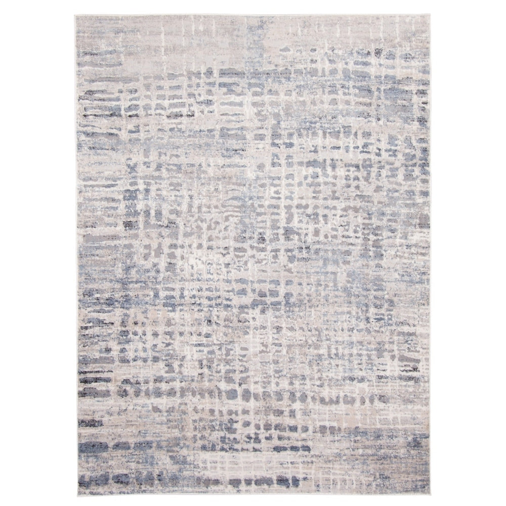 Grey Light Blue Evra Casual Soft Rug