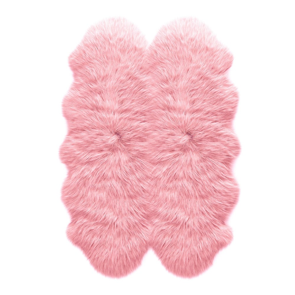 Faux Sheepskin Novelty Plush Machine Washable Modern Soft Rug