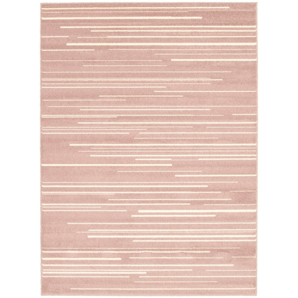 Cream Silver Stripes Fika Casual Soft Rug