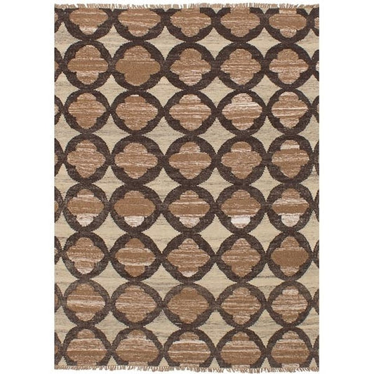 Flat-weave Izmir Brown Wool Kilim Rug