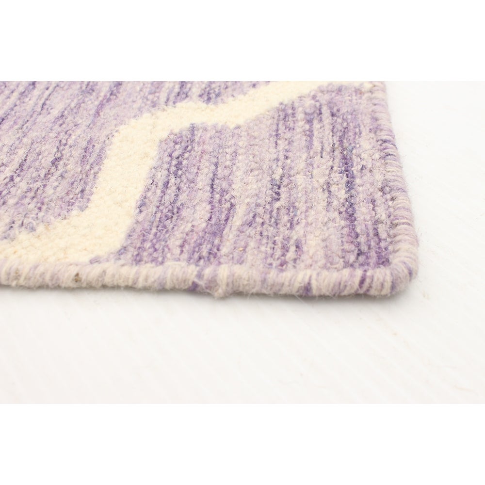 Flat-weave Marrakech Purple Wool Kilim