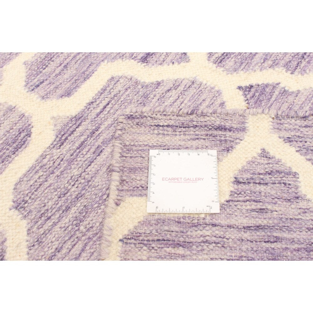 Flat-weave Marrakech Purple Wool Kilim