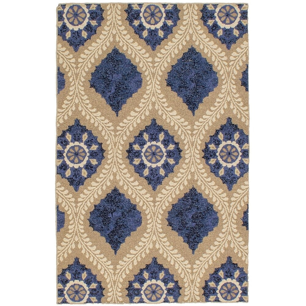 Anne Hathaway Collection Flat-weave Tamar II Blue Wool Sumak rug