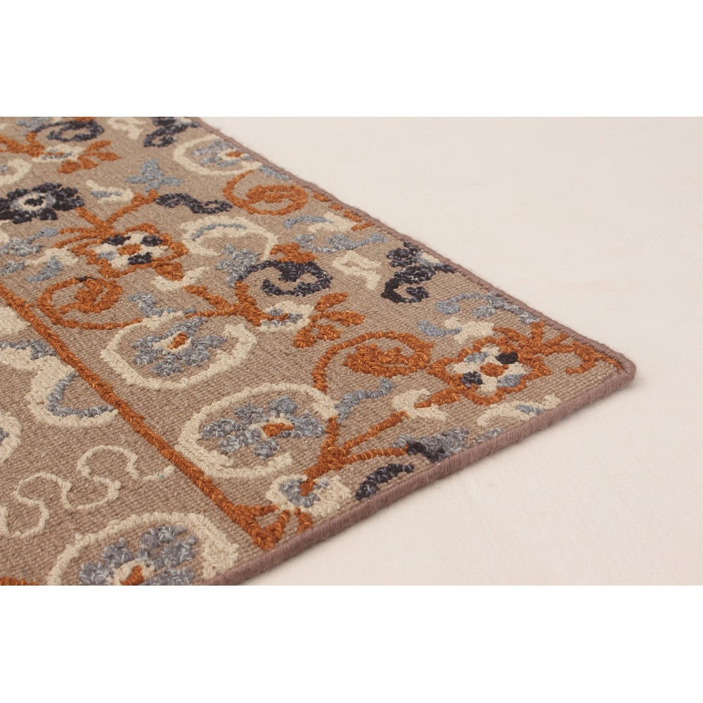 Flat-Weave Tamar Tan Wool Tapestry Kilim Rug