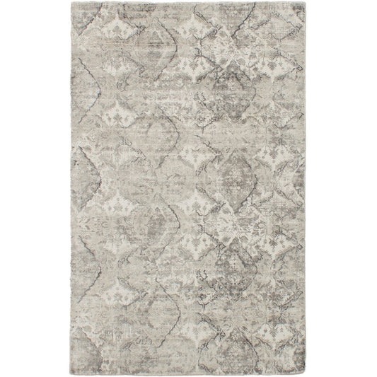 Hand Loomed Light Grey Silk Soft Rug