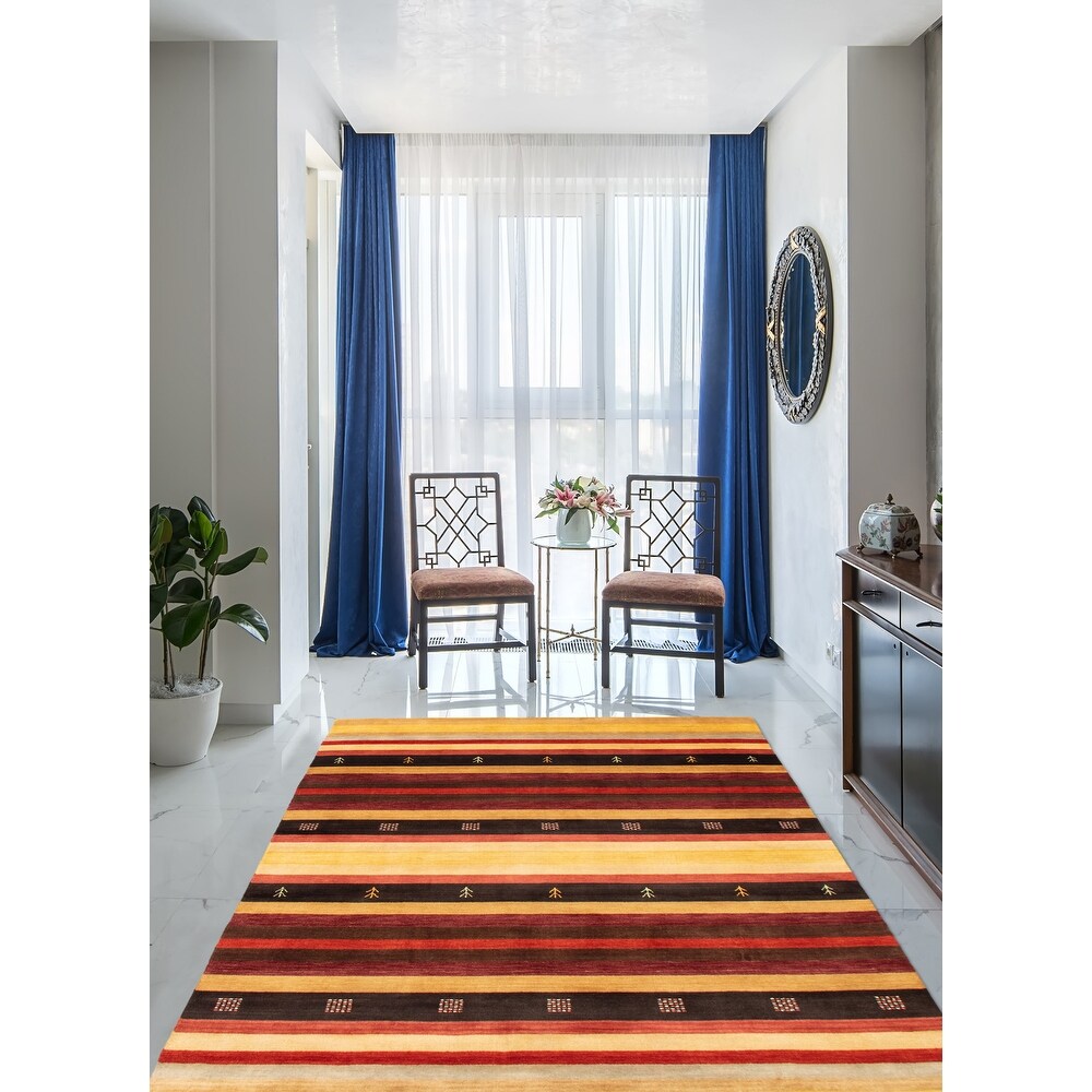 Hand Loomed Kashkuli Gabbeh Multi Color Wool Soft Rug