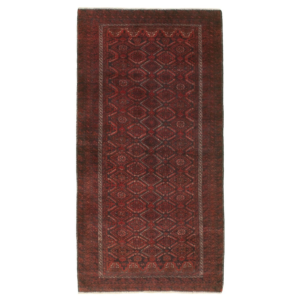 Hand-knotted Authentic Turkish Red Wool Rug