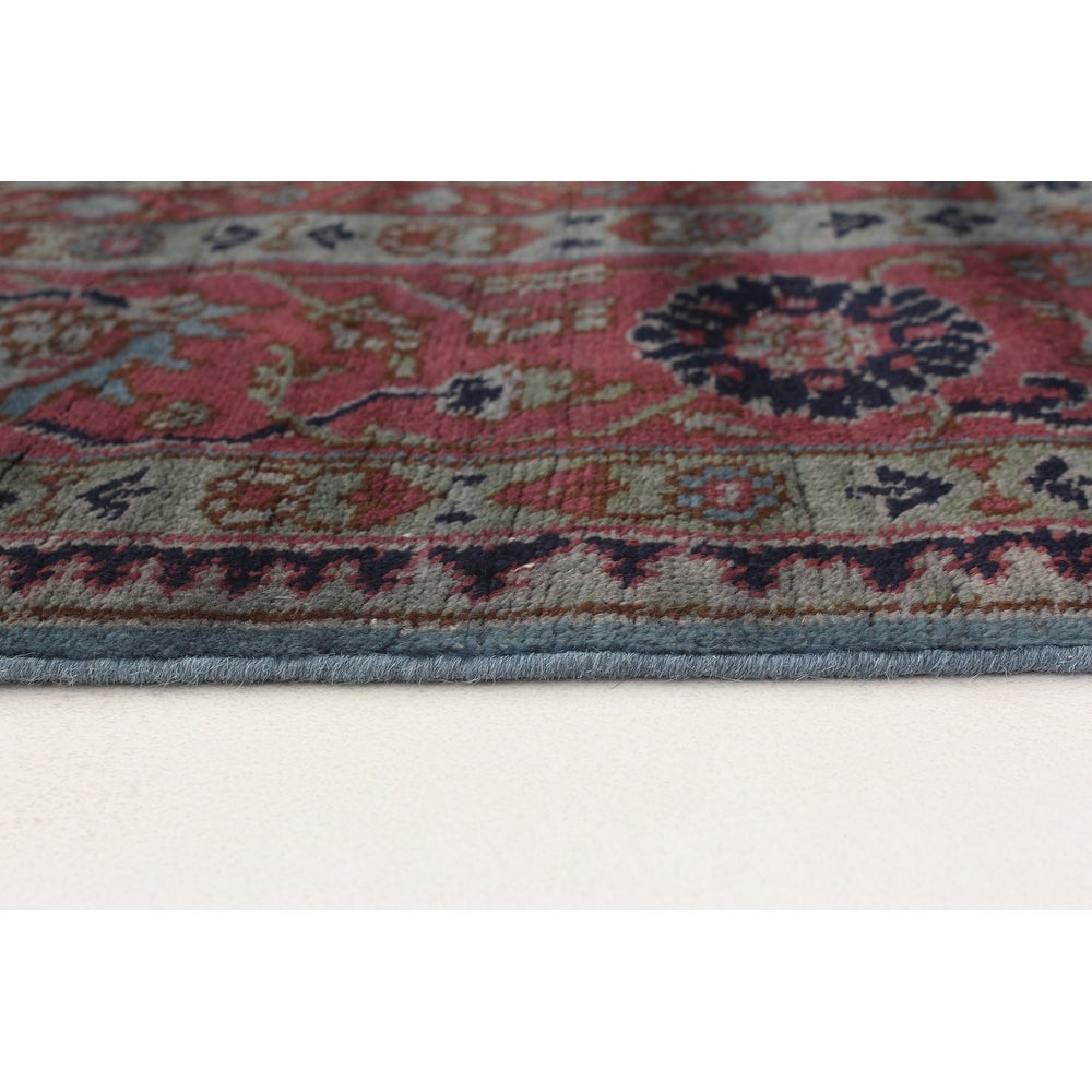 Hand-knotted Color Transition Denim Blue Wool Rug - 8'3 x 11'7