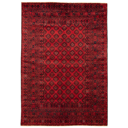 Hand-knotted Finest Khal Mohammadi Red Wool Soft Rug