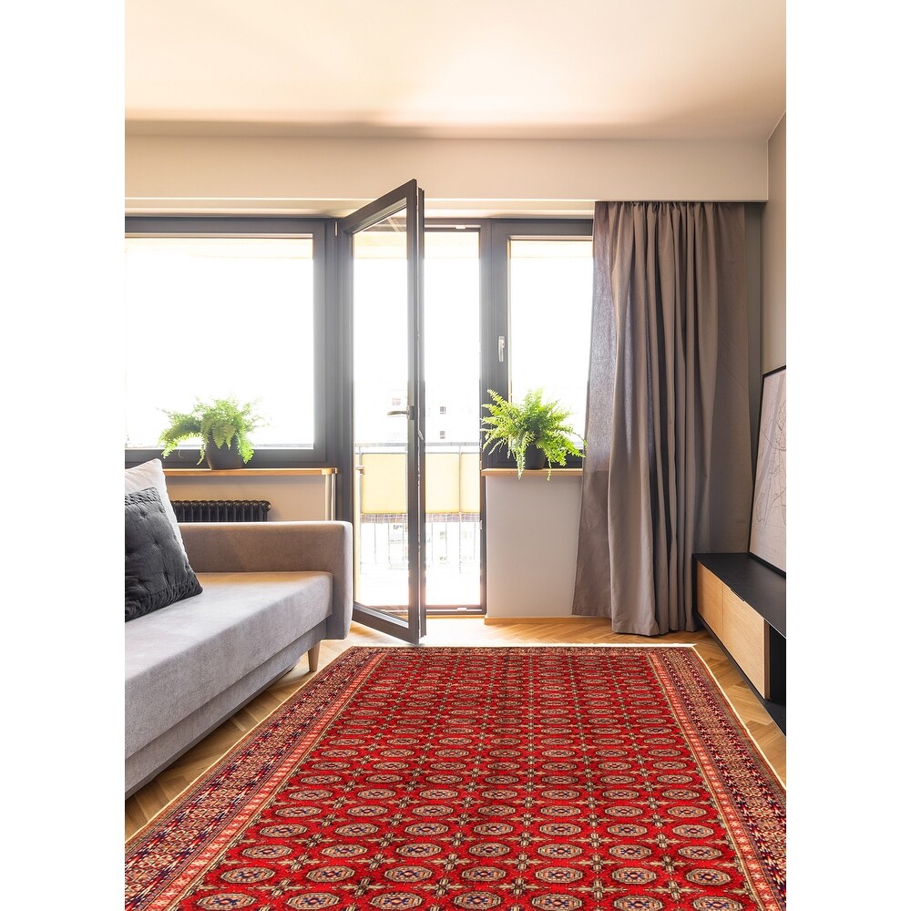 Hand-knotted Keisari Vintage Red Wool Soft Rug