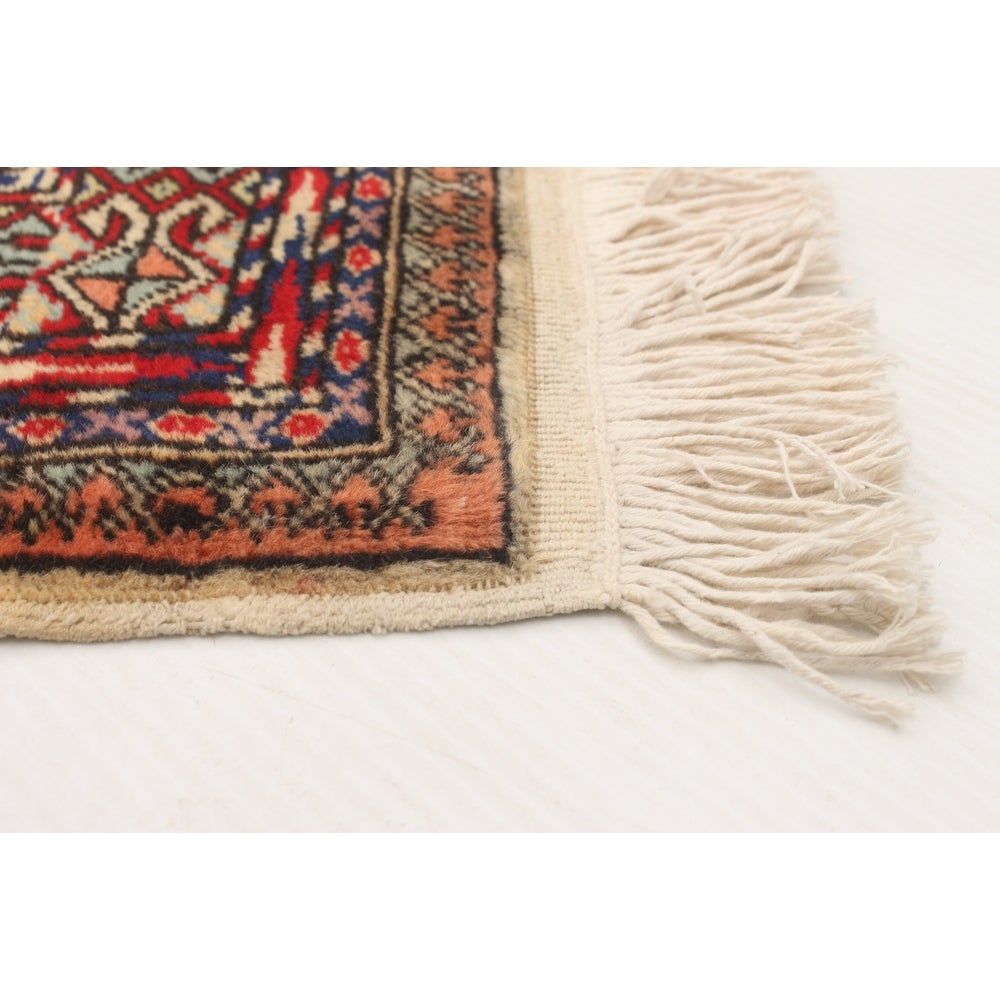 Hand-knotted Keisari Vintage Red Wool Soft Rug