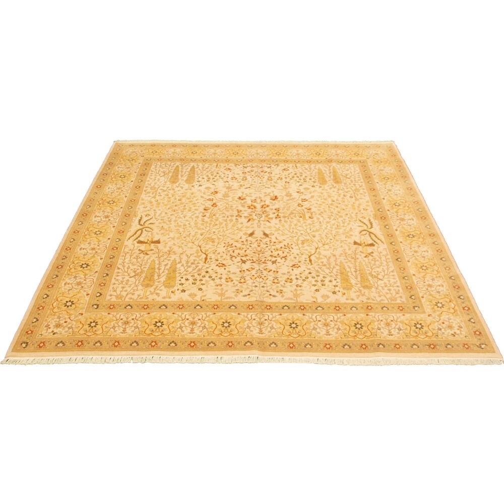 Hand-knotted Pako Persian Ivory Wool Soft Rug