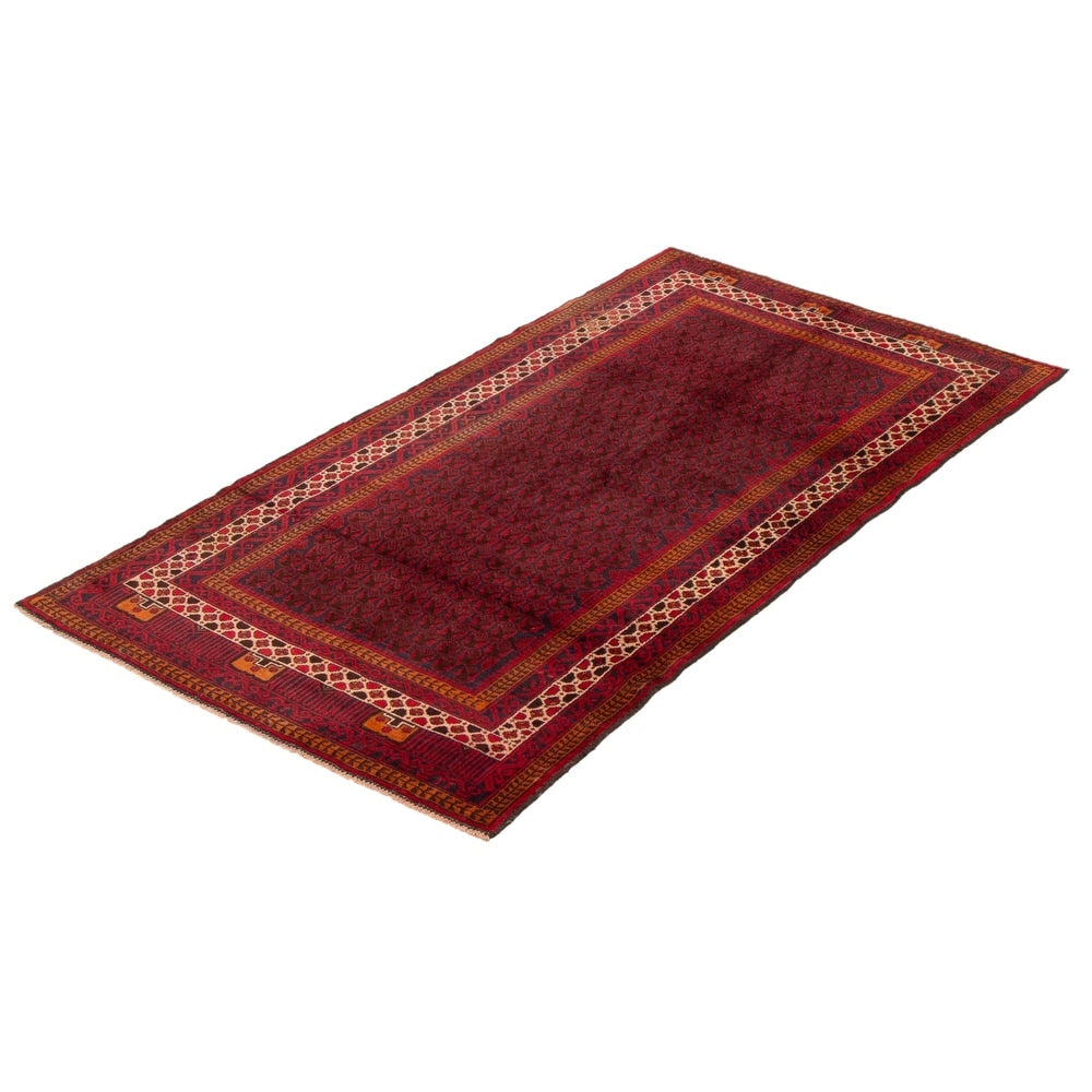 Hand-knotted Teimani Dark Red Wool Soft  Rug