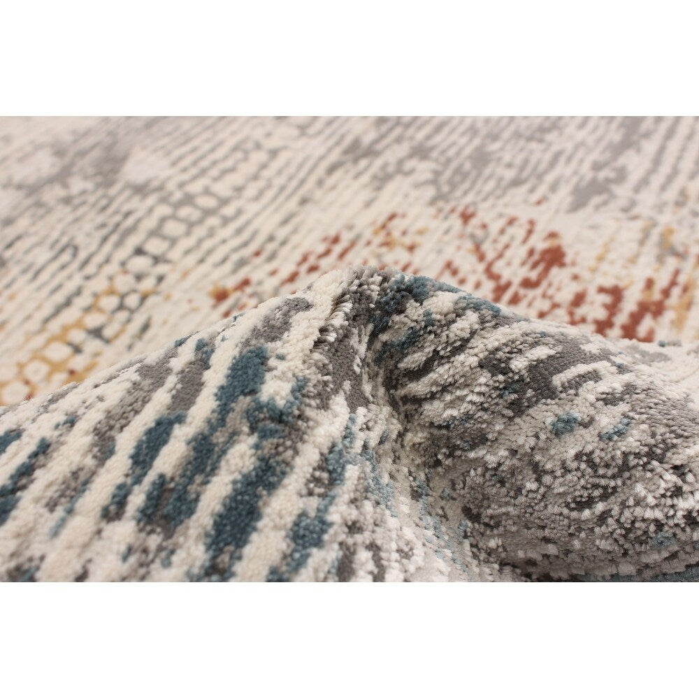 Grey Copper Casual Soft Rug