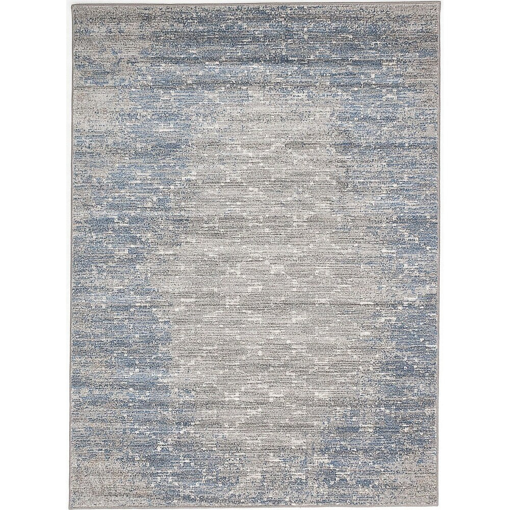 Trellis Distressed Blue Grey Soft Rug