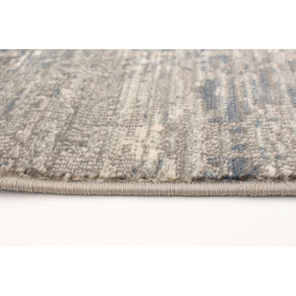 Trellis Distressed Blue Grey Soft Rug