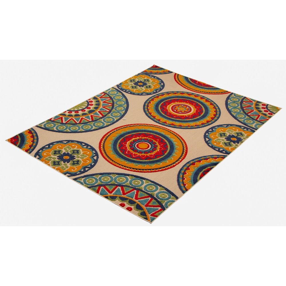 Multi Circles Indoor/ Outdoor Soft Rug