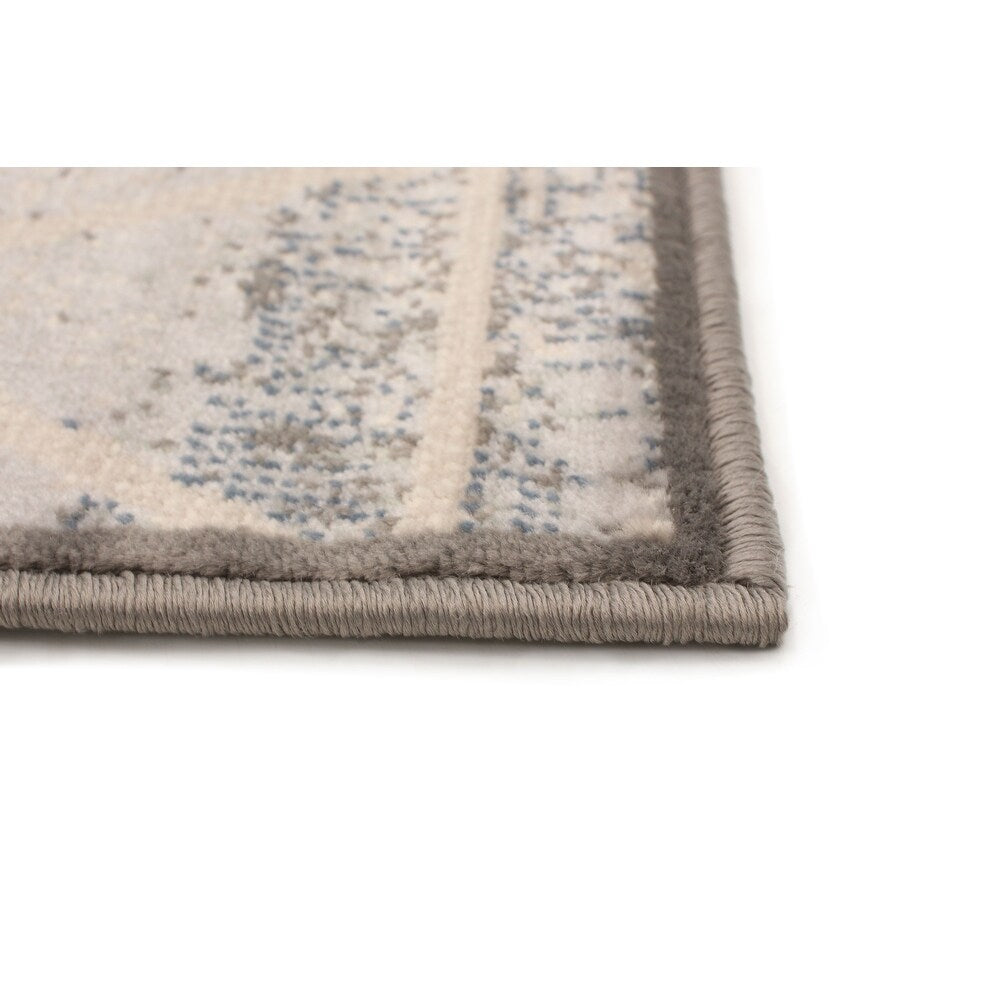 Diamond Ivory Grey Casual Soft Rug