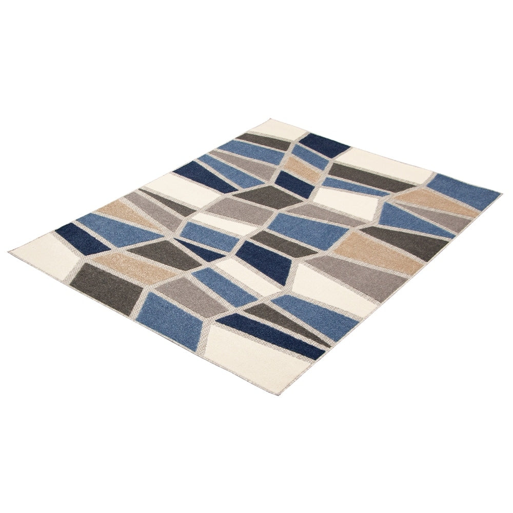 Ivory Blue Indoor/ Outdoor Rug