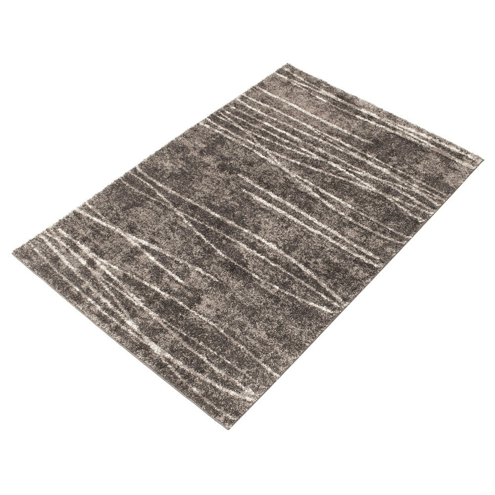 Modern Contemporary Dark Grey Area Rug Shag