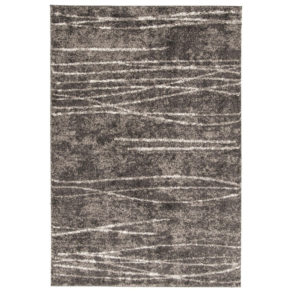 Modern Contemporary Dark Grey Area Rug Shag