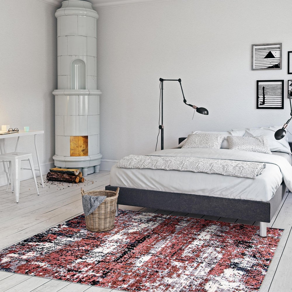 Pink Marble Modern & Contemporary Soft Rug